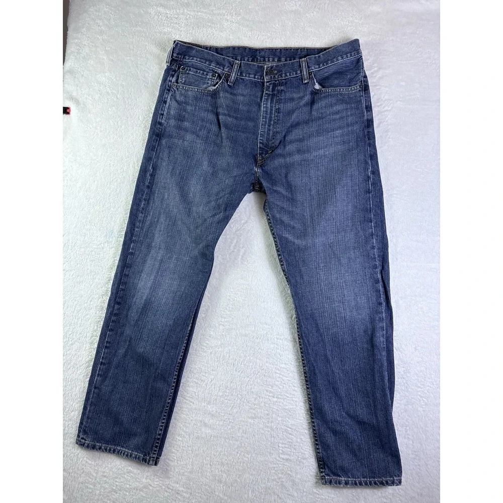 Levi's 505 Regular Fit Jeans Mens 40x30 Blue Medium Wash Straight Leg Denim